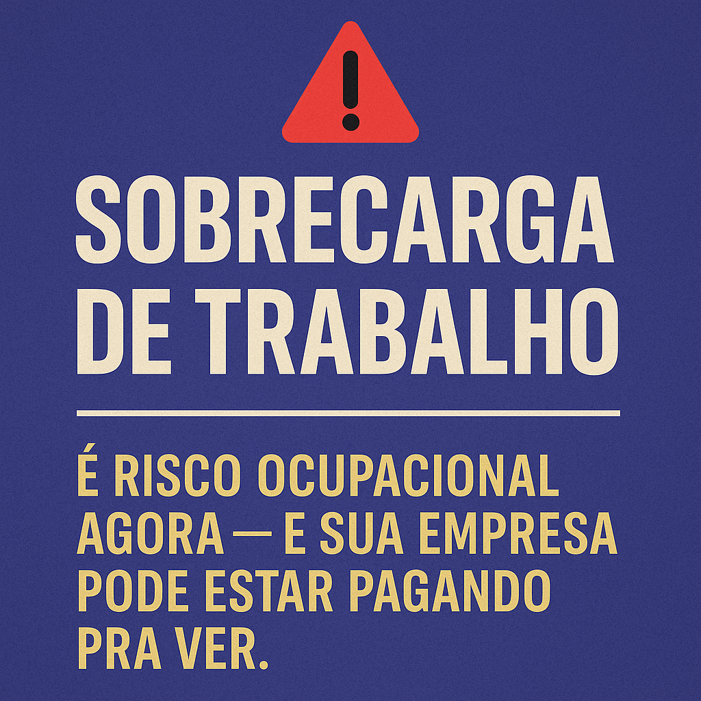 Sobrecarga de trabalho é risco ocupacional agora — e sua empresa pode estar pagando pra ver.