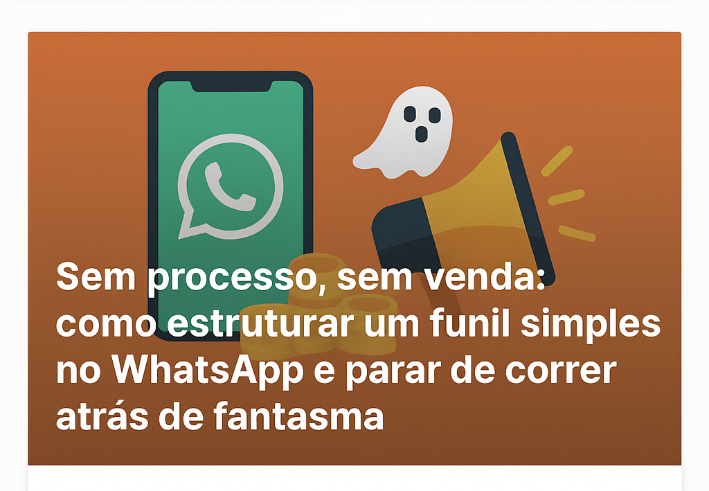 Sem processo, sem venda: como estruturar um funil simples no WhatsApp e parar de correr atrás de fantasma