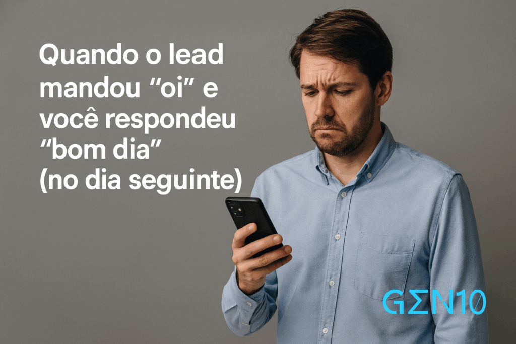 Quando o lead mandou “oi” e você respondeu “bom dia” (no dia seguinte)